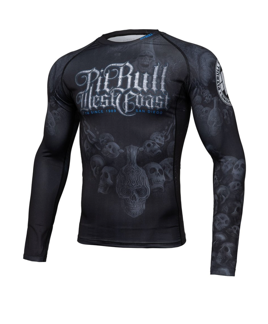 Pitbull Westcoast Rashguard "skull dog" no-limit-fitness-and-fight-shop.myshopify.com