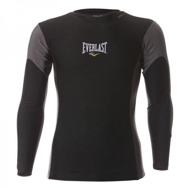 EVERLAST RASHGUARD LS CONTRAST- SCHWARZ/GRAU no-limit-fitness-and-fight-shop.myshopify.com