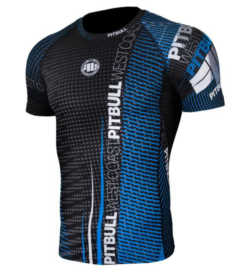 Pitbull Westcoast Rashguard short "charger blue" no-limit-fitness-and-fight-shop.myshopify.com