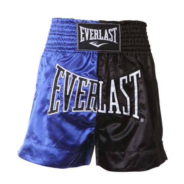 EVERLAST MUAY THAI SHORT TRADITIONELL SCHWARZ/BLAU no-limit-fitness-and-fight-shop.myshopify.com