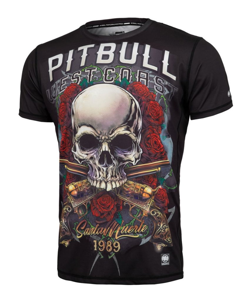Pitbull Westcoast Mesh T-Shirt "Santa Muerte" no-limit-fitness-and-fight-shop.myshopify.com
