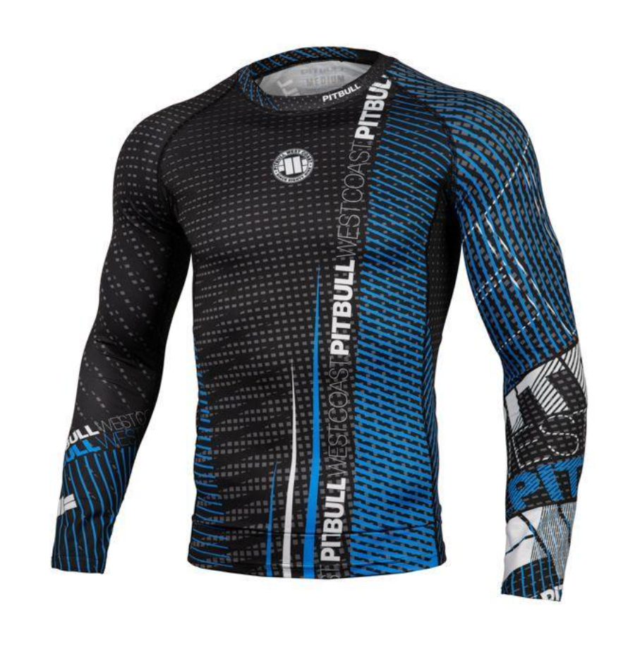 Pitbull Westcoast Rashguard long "charger blue" no-limit-fitness-and-fight-shop.myshopify.com