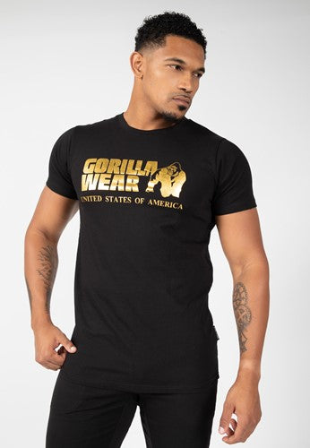 Gorilla Wear - Classic T-shirt - Black/Gold no-limit-fitness-and-fight-shop.myshopify.com