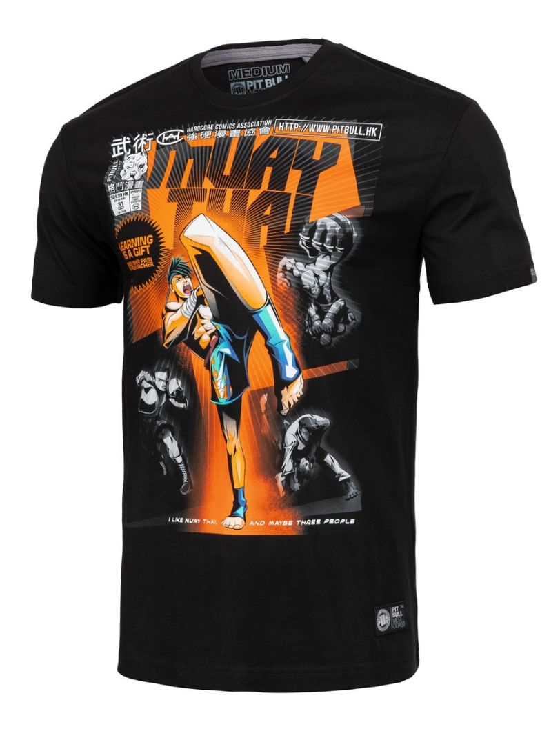 Pitbull Westcoast T-Shirt "Muay Thai comics" no-limit-fitness-and-fight-shop.myshopify.com
