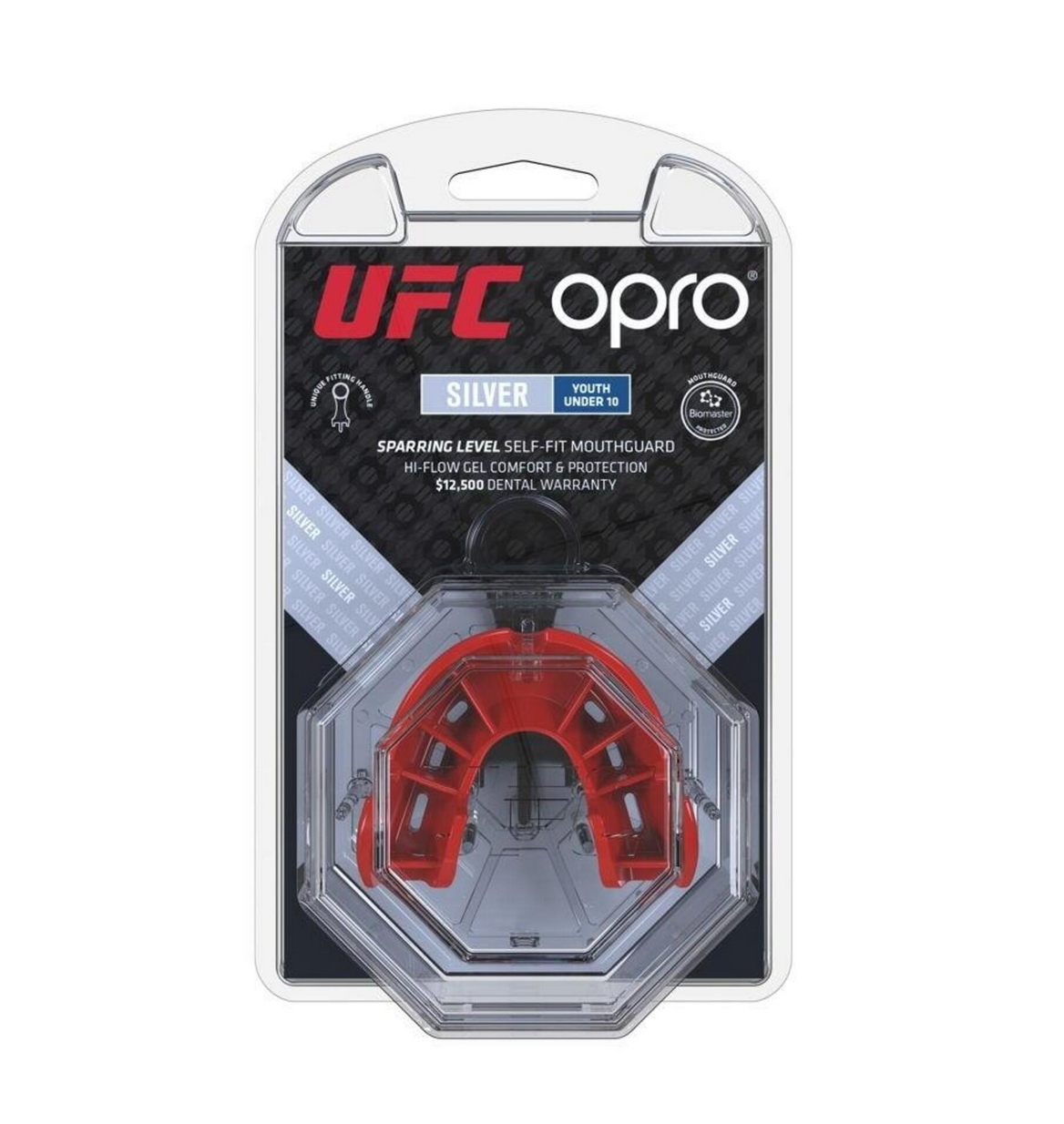 OPRO "UFC" Zahnschutz Silver - Black/Red, Senior
